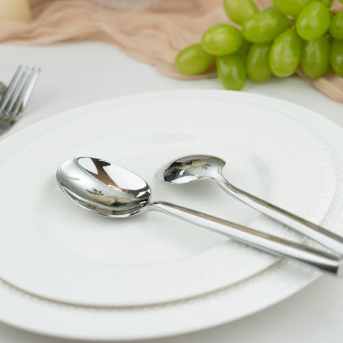 Hexagon 20 Piece Forged Silverware Set Stainless Steel Flatware Set Cutlery Set (Silver / 20 pieces for 4)