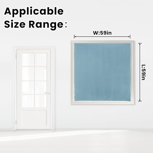 Self Adhesive Curtains (59"W x 59"L (Pack of 1) / Lake Blue)