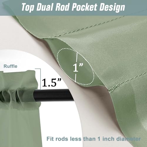 Extra Wide Sheer Sage Green Curtains 84 Inches Long 2 Panels (59"W x 84"L (Pack of 2) / Sage Green)