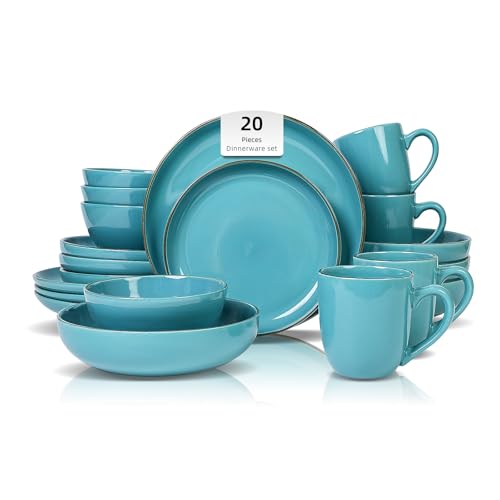 Stoneware Euro (Service for 4 - 20pc Set / Turquoise)