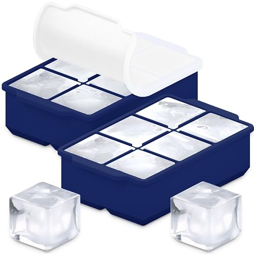 Large Silicone Ice Cube Tray (Navy Blue / 2-Pack)