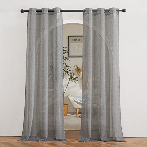 Charcoal Grey Living Room Curtains 84 inch Long (36"W x 84"L (Pack of 2) / Charcoal Grey)