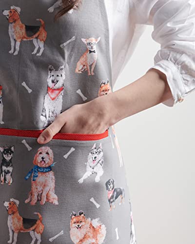 Aprons for women with Pocket 100% Cotton Pack of 1 (064 - Lovely Dogs)