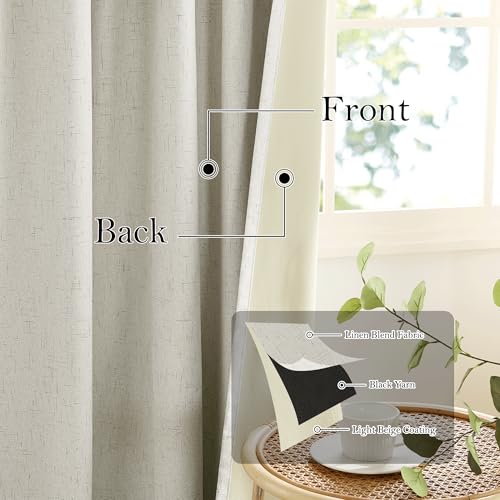 Blackout Curtains 108 inches Long (Z - Beige / 52"W x 108"L (Pack of 2))