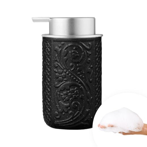 12OZ 350ML Ceramic Foaming Soap Dispenser Empty Hand Soap Dispenser Refillable Lotion Containers with Pump (Z-black-ceramic / ~12oz)