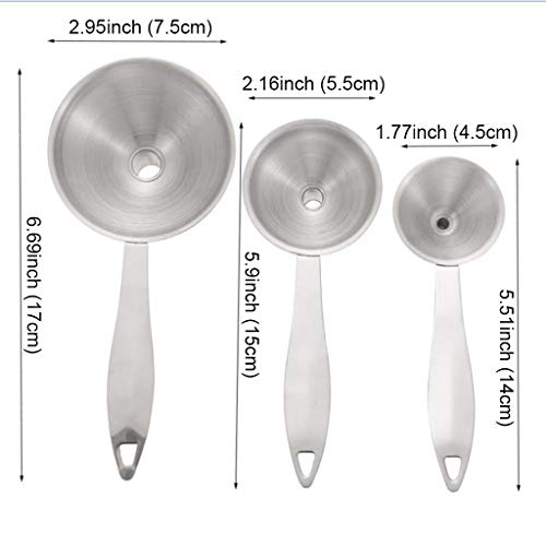 Small Funnels for Filling Bottles (3 Pack (2.95" + 2.16" + 1.77"))