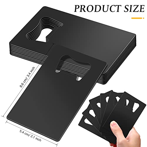40 Pieces Credit Card Bottle Opener Stainless Steel Poker Wallet Bottle Opener for Can Be Carved for DIY Wedding Favor Groomsmen Gift (Black / Classic)
