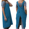 Women's Cross Back Pinafore Apron with Large Pockets Home Kitchen (XX-Large / Lake Blue)