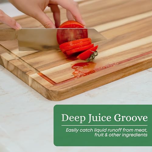 Acacia Wood Cutting Board Set of 3 for Kitchen