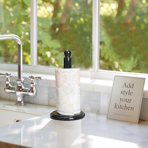 Black Marble Paper Towel Holder (Black)