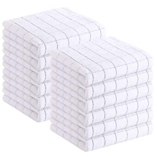 100% Cotton Terry Kitchen Towels (White / 13 X 28 - 12 Pack)
