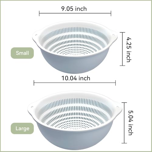 Colander Bowl Set of 2 (Blue-Grey (2.2+3.2Qt))