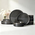 Dinnerware Sets for 4 (Glaze Black / 4-Set(12pcs))