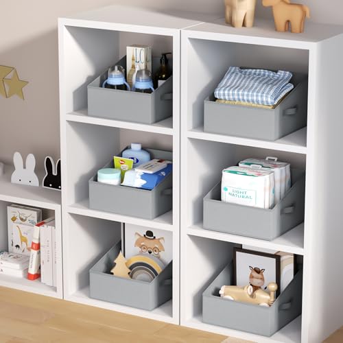 Closet Storage Bins 10 Pack (Gray / 10 Bins 11.4"x11.4"x7.8")