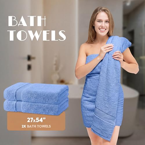 Light Blue Bath Towel Set of 6 (Light Blue / Bath Towel Set)