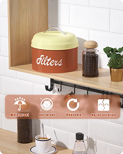 Coffee Filter Holder with Lid (Brown)