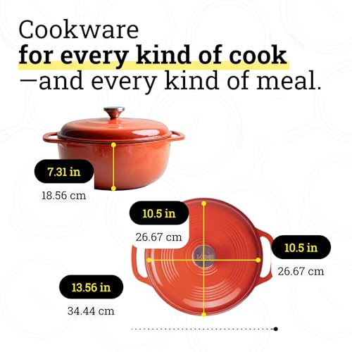 Essential Enamel Cast Iron Dutch Oven (Poppy)