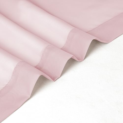 Blush Pink Sheer Curtains 30 inch Length 2 Panels (Blush Pink / 42"W x 30"L (Pack of 2))