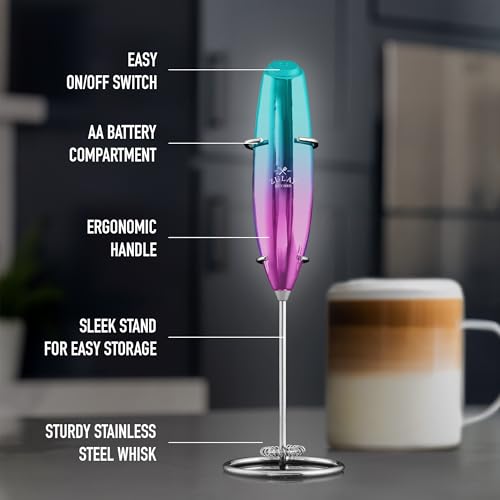 Executive Series Milk Frother Wand (Purple Teal / Gift Box Frother)