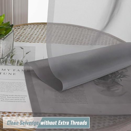 Extra Wide Charcoal Grey Sheer Curtains 120 Inches Long (59"W x 120"L (Pack of 2) / Charcoal Grey)