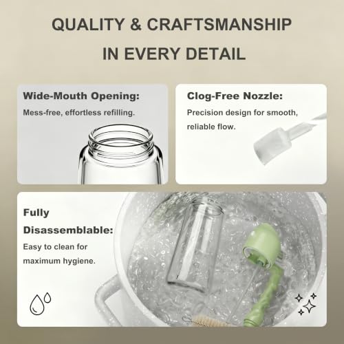 2-in-1 Olive Oil Sprayer for Cooking, Dispenser Bottle (Green) (Green)