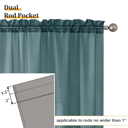 Dusty Blue Sheer Curtains 84 Inches Long 2 Panels Set (40"W x 84"L (Pack of 2) / Dusty Blue)