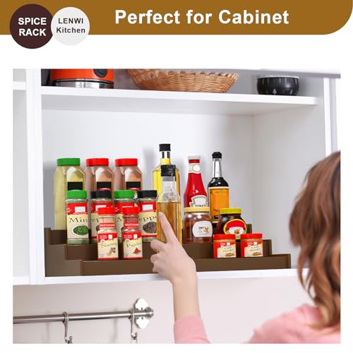 Spice Rack Organizer for Cabinet (Brown)