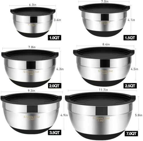 Mixing Bowls with Airtight Lids (Black)