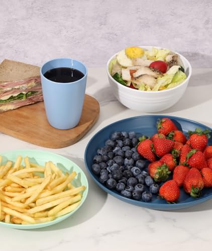 32 Piece Plates and Bowl Set for 8 (Blue / Service For 8)