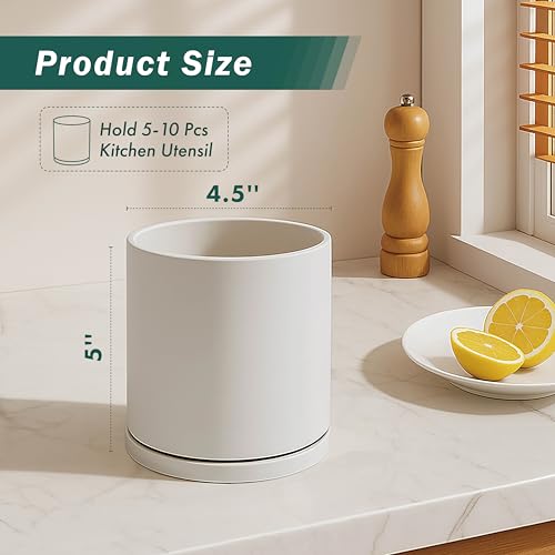 2 Pack 360° Rotating Utensil Holders (Oatmeal / 5")