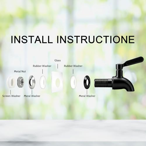1 Gallon Drink Dispensers for Parties (Black-Stainless Steel Faucet)