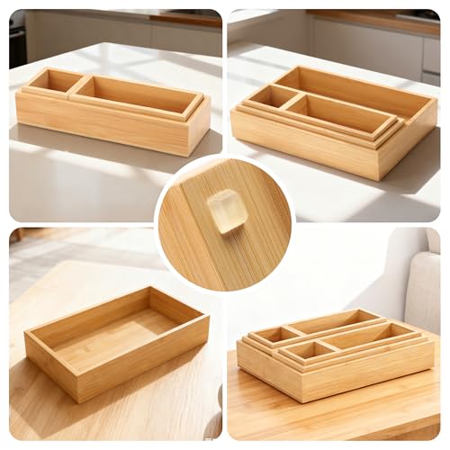 Bamboo Drawer Organizer Set (14)