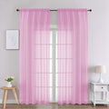 Pink Sheer Curtains 90 Inches Long 2 Panels (Pink / 59"W x 90"L (Pack of 2))
