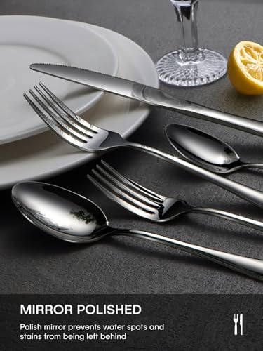 30 Piece Black Silverware Set (Black)