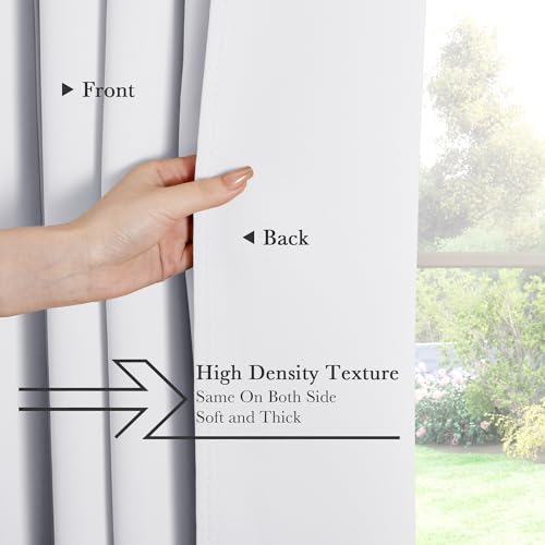 Rod Pocket and Back Tab Blackout Curtains for Bedroom (Pure White / 70"W x 84"L (Pack of 2))