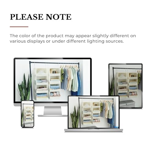 4 Shelf Hanging Closet Organizer (4-shelf Beige / 2-Pack)