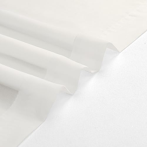 14 Inch Ivory Sheer Curtains Valance 2 Pieces (Ivory / 40"W x 14"L (Pack of 2))