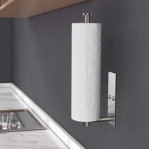 Self Adhesive Paper Towel Holder Under Cabinet Mount (Silver)