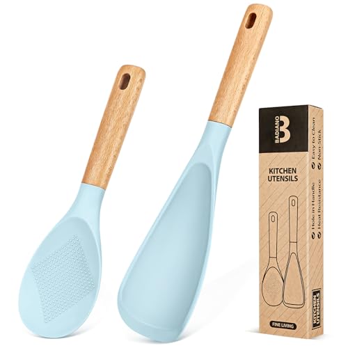 Cooking Spoon and Rice Scooper for Nonstick Cookware (Blue)