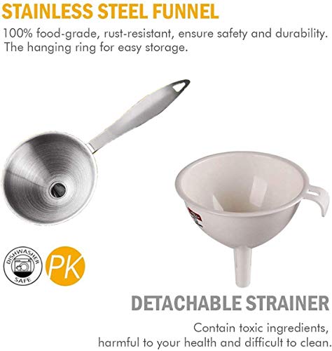 Small Funnels for Filling Bottles (3 Pack (2.95" + 2.16" + 1.77"))