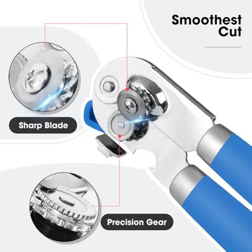 Heavy Duty Hand Can Opener Manual with Magnet (Klein blue)