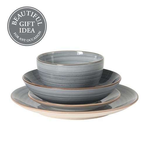 Stonebury 16 Piece Plates and Bowls Blue Dishes (Service for 4 (16pcs) / Blue (Stonebury))
