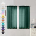 Hunter Green Sheer Curtains 54 Inches Long 2 Panels (Hunter Green / 42"W x 54"L (Pack of 2))