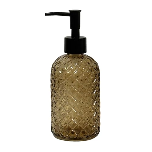 Brown Glass Dish Soap Dispenser for Kitchen (Brown)