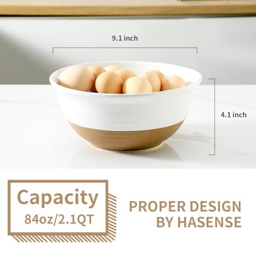 Large Ceramic Serving Bowls Set of 2 (White / 84 oz)