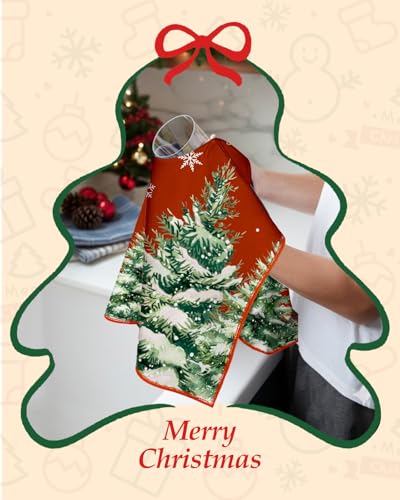 Christmas Microfiber Kitchen Towels Set of 2 (Snowman)