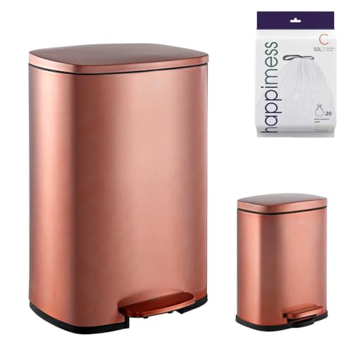 Connor 2 Piece Stainless Steel Trash Can (Rose Gold)