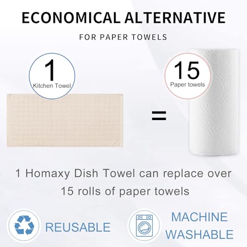 100% Cotton Terry Kitchen Towels (Beige / 13 X 28 - 8 Pack)