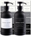 Hand and Dish Soap Dispenser for Kitchen and Bathroom (Matte Black Bottle / Black Pump)