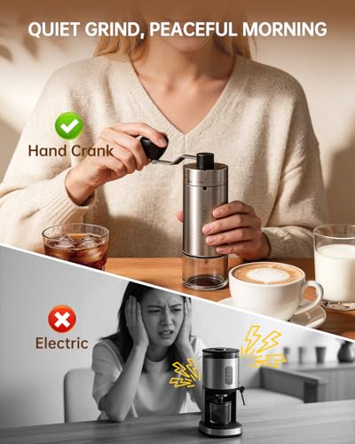 Manual Coffee Grinder with 40 External Adjustable Settings